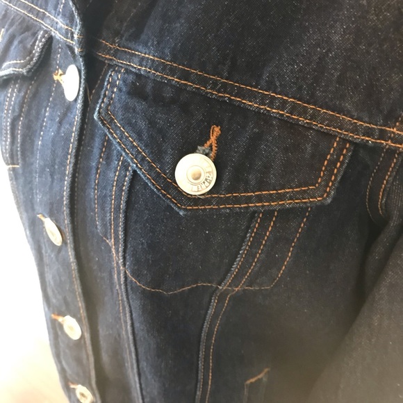 Denim jacket with faux fur collar - Picture 3 of 12